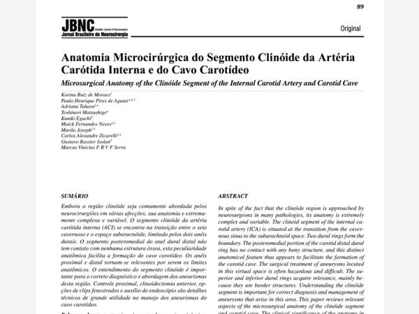 Anatomia Microcirúrgica do Cavo Carotídeo-Neurocirurgia