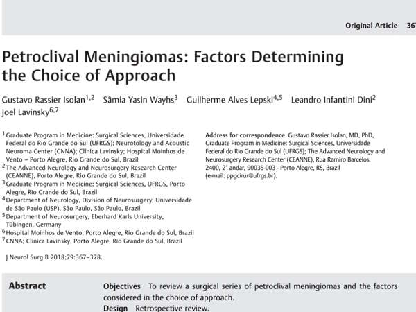 Meningiomas petroclivais: fatores determinantes para a escolha da abordagem