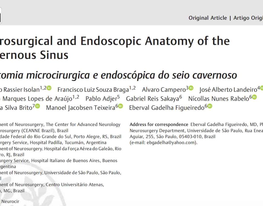 Artigo sobre Anatomia Microcirúrgica e Endoscópica do Seio Cavernoso
